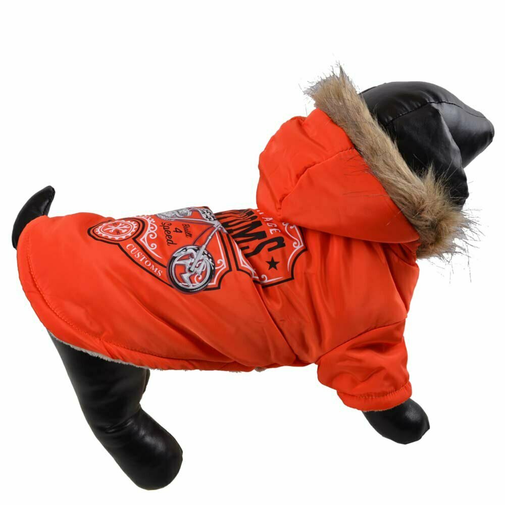 Zimski plašč za psa "Harley" - oranžna barva