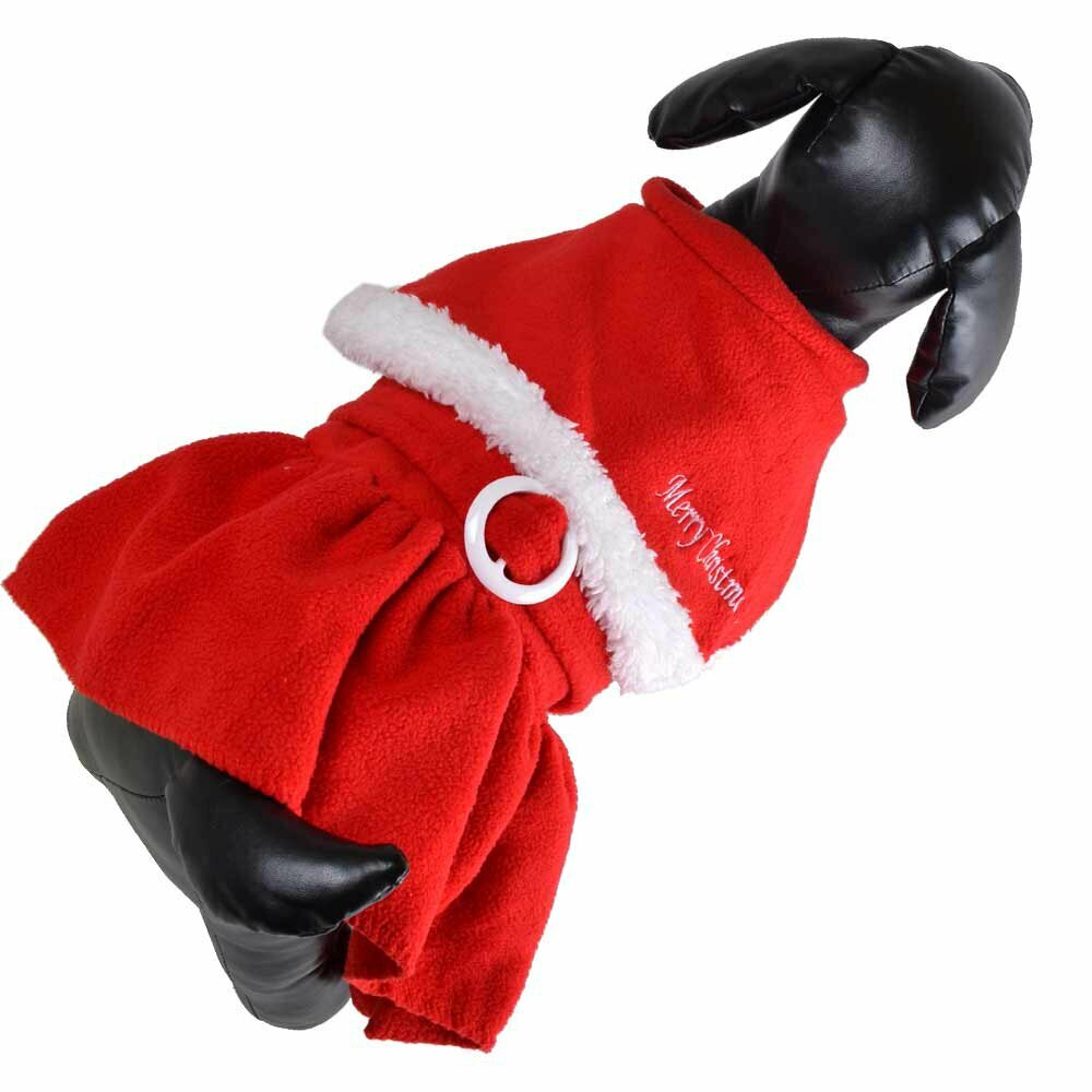 Božično novoletno oblačilo za psa Santa Claus Girl - jakna in krilo za pasje dame