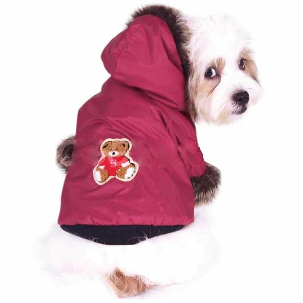 Zimska bunda za pse "Eskimo" - bordo rdeča barva