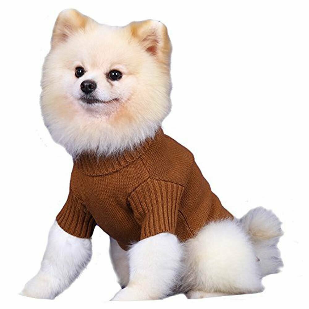 Pleten pulover - rjav puli pulover za psa DoggyDolly W053
