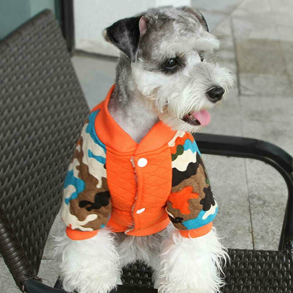 GogiPet bombažna jakna za psa "28" - oranžna barva, udobno nošenje