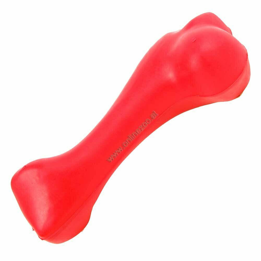Igrača za pse z močnim ugrizom - kost dolžine 10,5 cm, rdeča barva