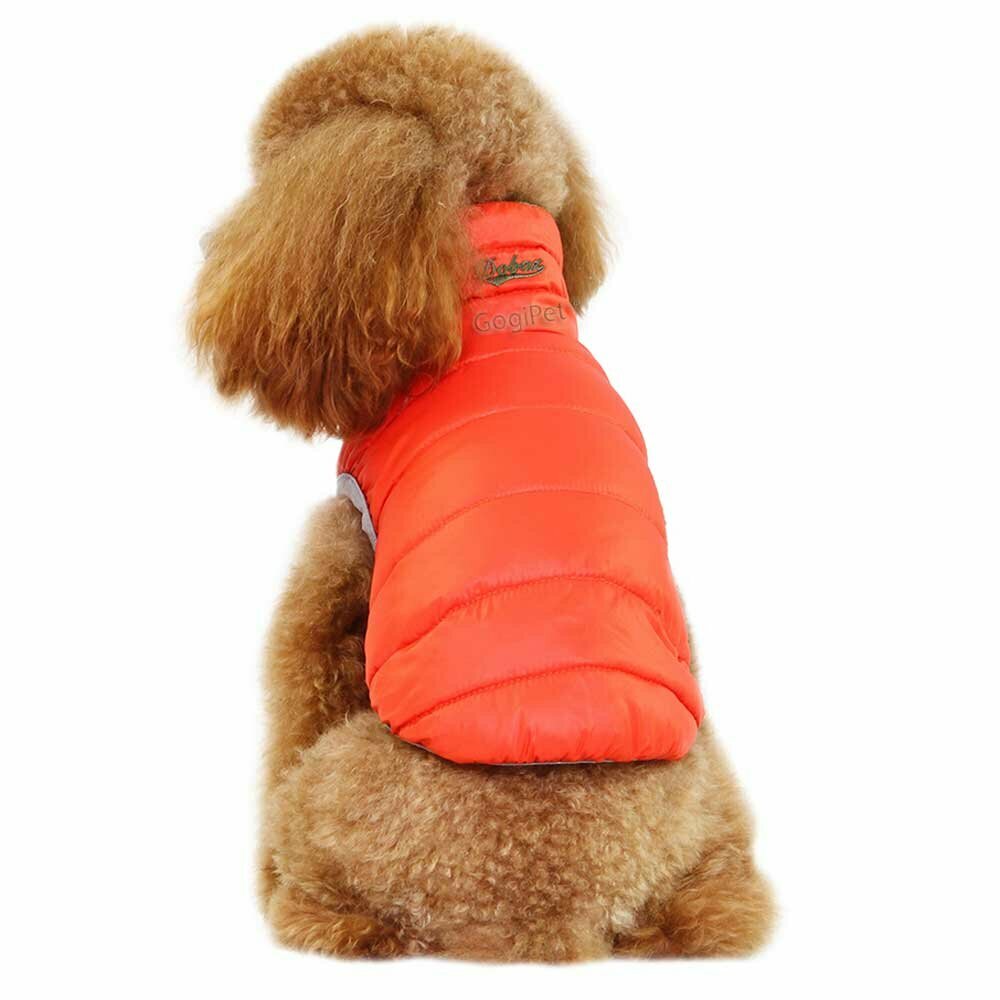 Ornažne puhovke za pse - toplo zimsko oblačilo