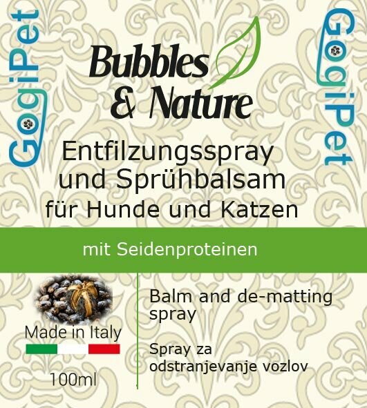 Bubbles & Nature sprej za odstranjevanje vozlov in razvozlavanje sprijete dlake