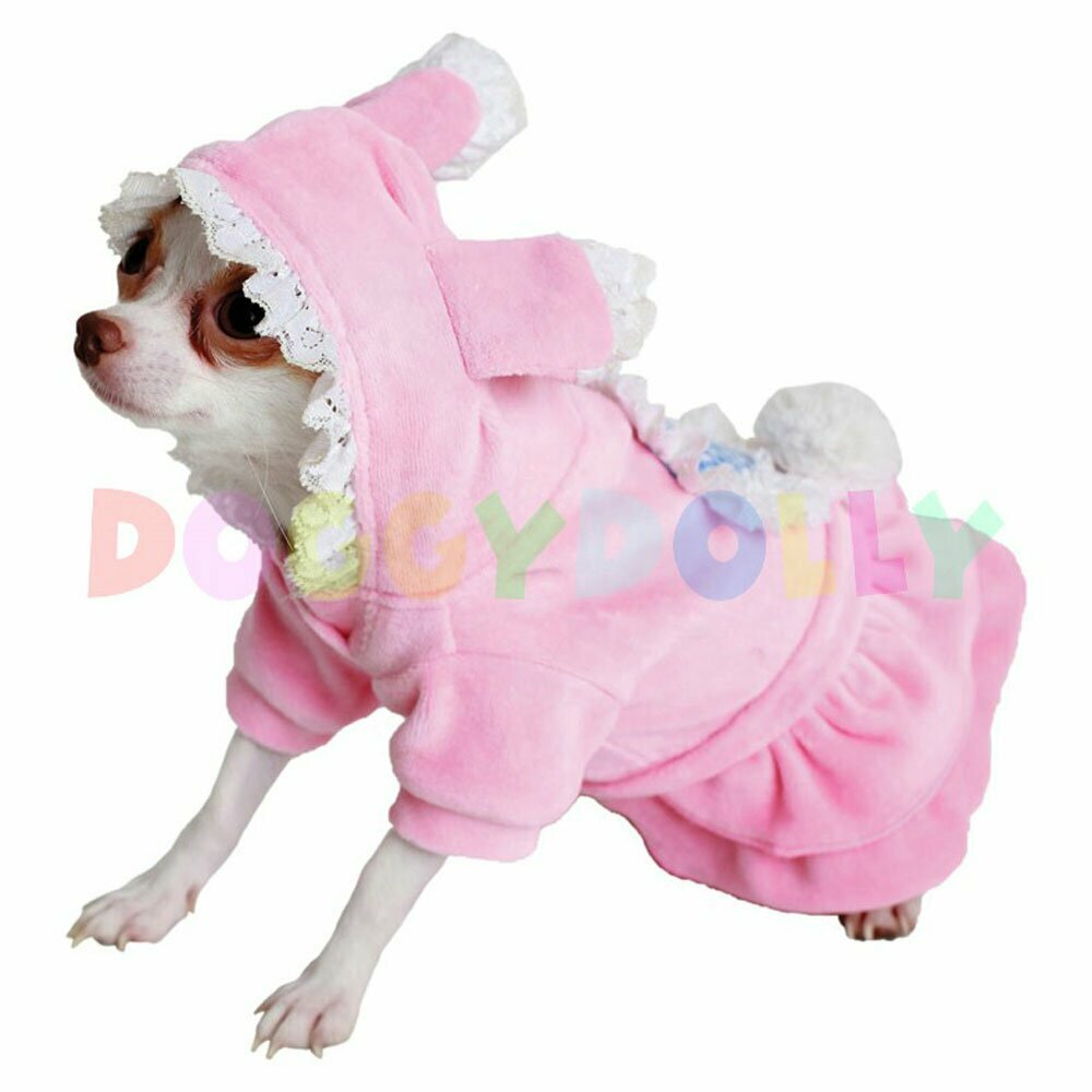 Pasje oblačilo DoggyDolly Pink Bunny atraktivni komplet za kužke - Oblačila za pse
