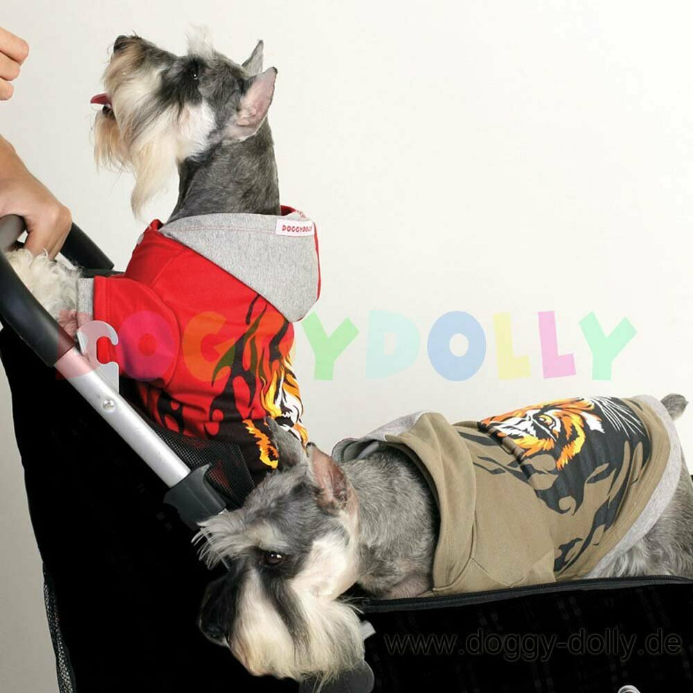 Pulover s kapuco in poslikavo "Tiger"- DoggyDolly pasje oblačilo   W074