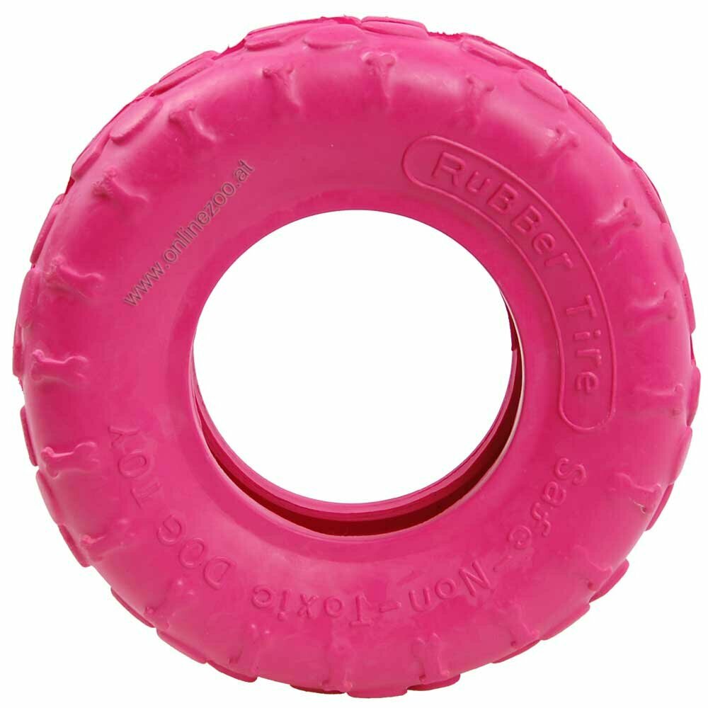 Trpežna igrača za psa "Pnevmatika" s premerom 15 cm - pink barva