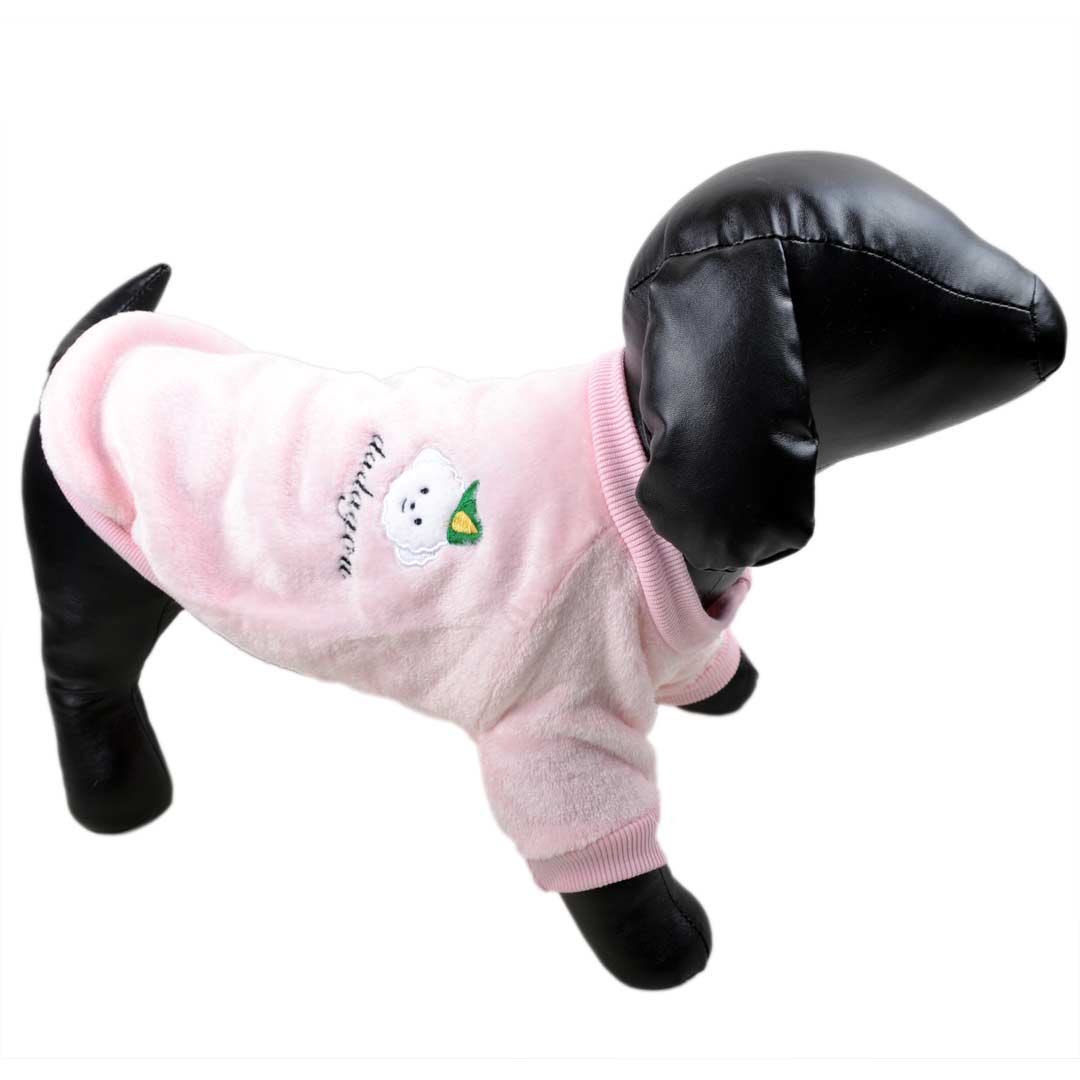 Mehak in kosmaten pulover za psa - rožnata barva