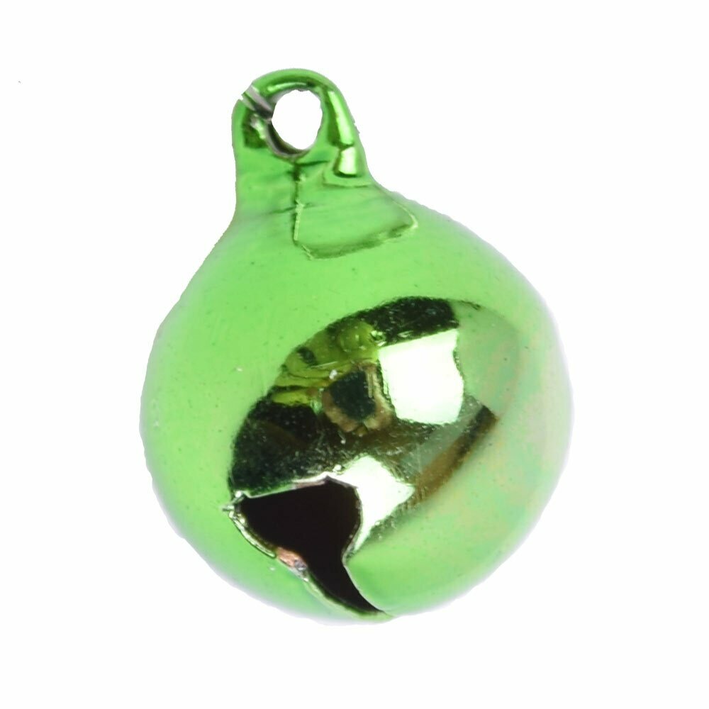 Okrogli zvonček za mačke - zelena barva, 14 mm