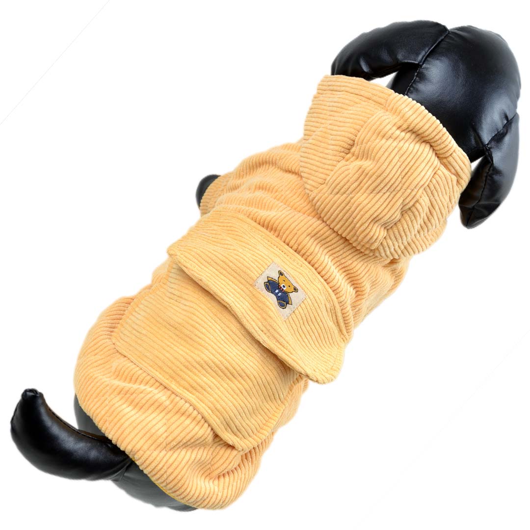 Žametna jakna za pse - rumena barva