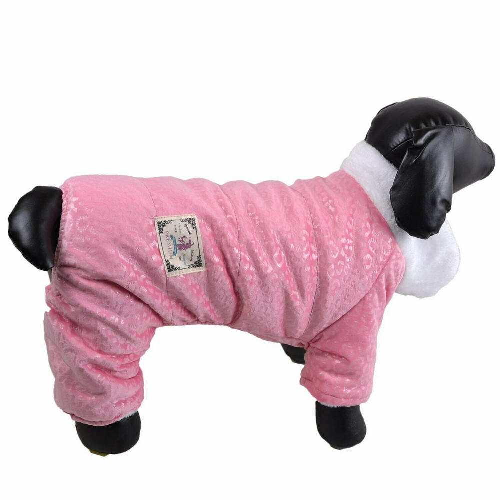 Zimski komplet za pse "Sofia" - rožnata barva, našitek na hrbtnem delu