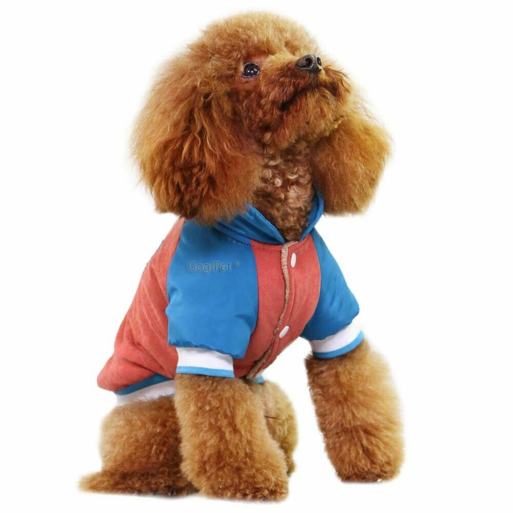 GogiPet® športna jakna za psa "Lucky Star" - rdeča barva