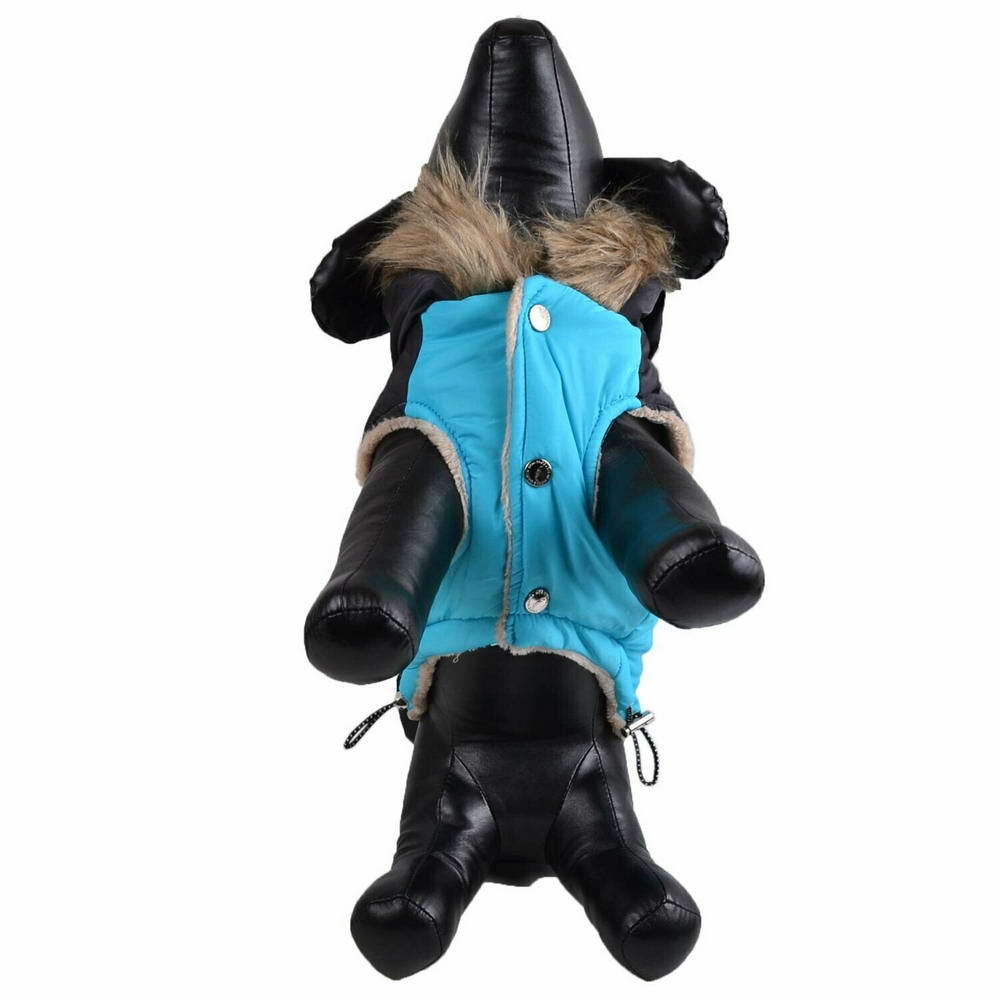 GogiPet zimsko oblačilo za psa "Giorgia" - modra barva, kroj brez rokavov