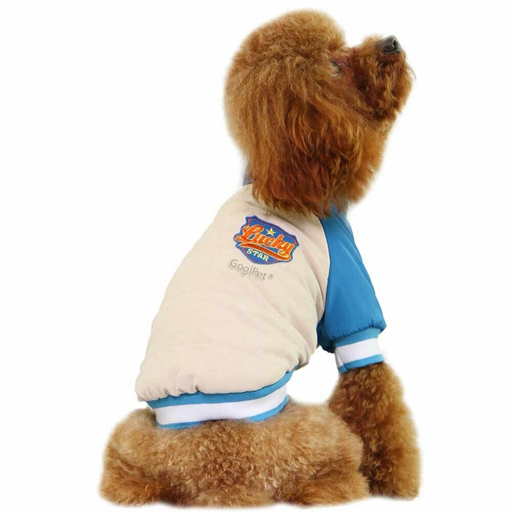 GogiPet® športna jakna za psa "Lucky Star" - peščena barva