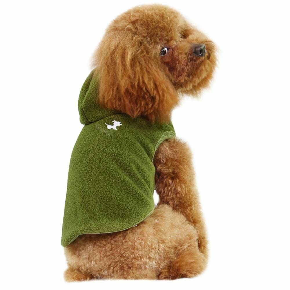 GogiPet® termo velur pulover za psa - olivno zelena barva