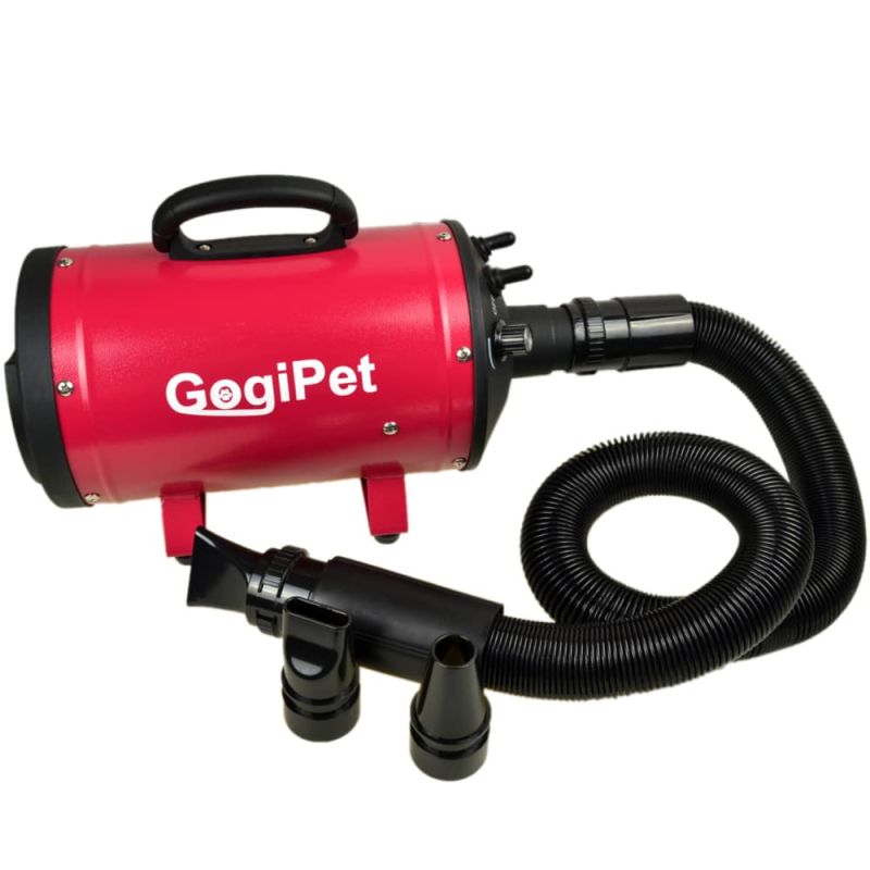 GogiPet sušilniki z nastavljivim izpihom zraka in grelcem zraka "Poseidon" - rdeča barva